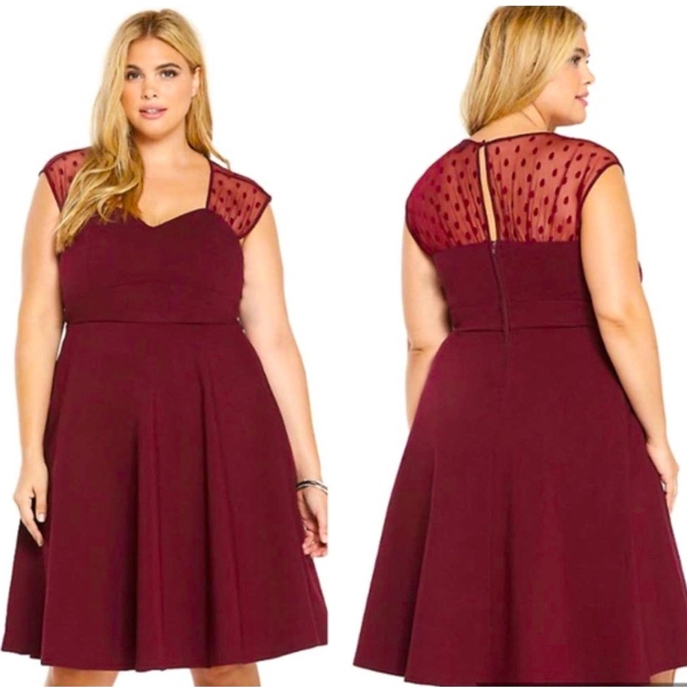 Torrid | Fit and Flare dress in Wine | size 16